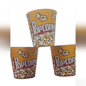 NEVER USED POPCORN BUCKETS SOLD AS A SET OF THREE